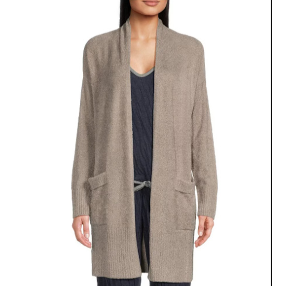 Barefoot Dreams Sweater Womens XS CozyChic Lite Open Front Cardigan Pockets - Picture 1 of 12